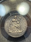 1860 P Seated Liberty Silver Dime- Pcgs Certified  Almost Unc au Detail
