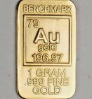 1 Gram  999 Fine Gold  Bar By Benchmark---free Shipping---1 Gram Of Gold Bullion
