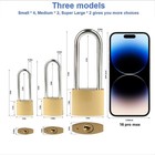 4 Pcs Long Keyed Padlock Waterproof Solid Brass Lock  Padlock With Keys  3 4    