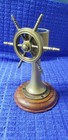 Vintage Germany Desk Piece Naval Binnacle And Ship   s Wheel