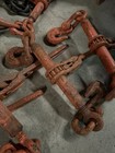 Lot Of 4 Heavy Duty Ratchet Chain Binders     5 16   -3 8    Load Binders  Used