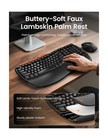 Ergonomic Wireless Keyboard   Mouse Combo Usb-a   C Dongle Laptop mac Compatible
