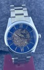 Refurbished Tissot 1853 Prx  Automatic Skeleton Blue Dial Stainless Steel Watch