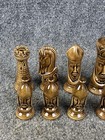 Duncan Mold Medieval Gothic Ceramic Chess Set - 32 Pcs Brown   White Vintage