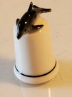 Graceful Dolphin Thimble Vintage Porcelain Exquisite Detail  Mint Condition Box5