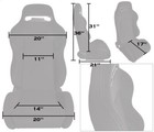 New 2 Black Cloth   Black Stitch Racing Seats Reclinable All Chevrolet    
