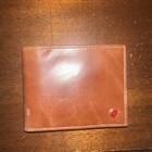Alpine Swiss Brown Bifold Credit Card Wallet Solid Pattern Logo Accent For Men