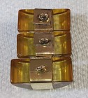 14g Bakelite Applejuice Buttons Set Of 3 Chunky Half Moons Polished    Stunning