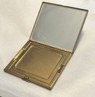 1950s Vintage Marhill Mother Of Pearl   Rhinestone Compact Case Mirror