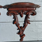 Set Of 2 Pair Vintage Syroco Wood Hanging Wall Shelf Sconces Mahogany Shelves