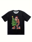 Men s Christmas Bigfoot 3d Printed T-shirtfit Style  Adult Fashion  Outdoor Top