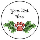Personalized Custom Christmas Paw Seals Labels Stickers Birthday Party Favors