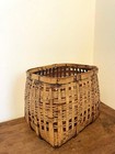 Antique Japanese Bamboo Basket  Handwoven  Collectible  Vintage  Storage
