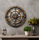 8in Vintage Nautical Compass Metal Wall Art Hanging Home Decor Sign
