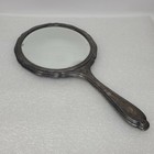 Vintage Antique Silver Plated Hand Held Vanity Mirror