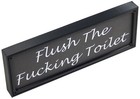 Flush The F  king Toilet Inappropriate Funny Bathroom Sign Home Wall Decor Print