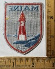 Vintage Maine Lighthouse Iron On Patch Voyager State Travel Souvenir