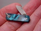 Vintage Miniature Cracker Jack Toy Premium Folding Knife Gum Ball Blue