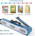 16 Inch Impulse Heat Sealer Manual Bags Sealer Sealing Machine Heating Closer  