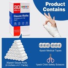 30 Pack Gauze Rolls Bandages 4 In X 4 1 Yards Premium Medical Supplies   Firs   