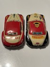 Vintage Tin Lithograph  2 Cars Made In Japan