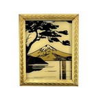 Vintage Reliance Reverse Painted On Glass From Silhouette Mount Fuji Set Of 2