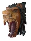 Lion Head Hand Carved Wooden Wood Vintage Architectural Carving Piece A17