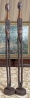 Hand Carved Pair African Tribal Wood Carved Figures Makonde Sculpture 26 75 In T