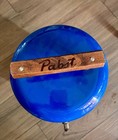 Vintage Pabst Blue Ribbon Cylindrical Metal Beer Cooler With Wooden Handle