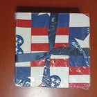 Patriotic Fabric Bread Basket With 3 Tea Towels  Vintage New