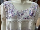 Mexican Huipil Soft Cotton Embroidered Dress M l