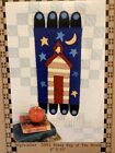 Pattern Wool Felt Church   Stars Penny Rug Table Runner New Country Harvest
