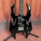 Black Spider Shaped Electric Bass Guitar 4 String 4s Pickups Rosewood Fretboard