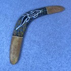Hand Painted Wooden Boomerang 14 In Kangaroo Dot Art Aboriginal Style Decor