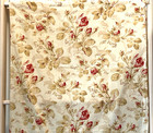 Antique 19th C French Floral Roses Fabric Cotton