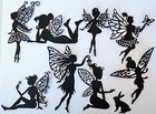 Fairies Fairy Intricate Paper Die Cut Embellishments Scrapbooking 8 Pc Black