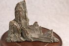 Rare Chinese Solid Bronze Rockery Land Statue Tea Pet Table Decoration