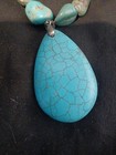 Antique Navajo Hand Made Turquoise Silver Necklace And Pendant