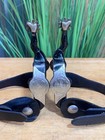 Neat Vintage Silver Mounted Gal Leg Western Spurs W Black Leather Straps