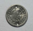 1853-o Seated Liberty Half Dime - Circulated H10c  Holed  X128