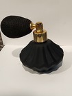 Atomiser Perfume Bottle Black Satin Glass Vintage Decorative Art Noveau Goth