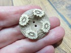 Vintage Button large Two-color Buffed Celluloid     A6
