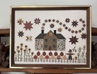 Finished Cross Stitch Framed     Plum Street Samplers Cinnamon Stars     Fall Decor