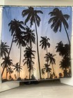 Palm Trees At Sunset Fabric Shower Curtain
