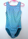 Gk Elite Gymnastics Leotard Turquoise Polka Dot Print Size Cs