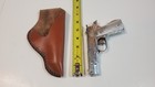 Vintage 1911 Antique Cap Gun Chrome Finish Engraved Slide Replica Toy Pistol