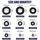 900 Piece Nylon Flat Washer Assortment Kit Black Plastic Flat Washers