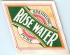 Vtg Rose Sparkling Water Bottle Soda Paper Label Ephemera Appears Unused C32