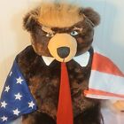Trumpy Bear 22  Donald Trump Teddy Bear Plush W american Flag Cape In Back Pouch