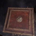 Vintage Square Brown Wood Trinket Box Hinged Lid Metal Latch Decorative